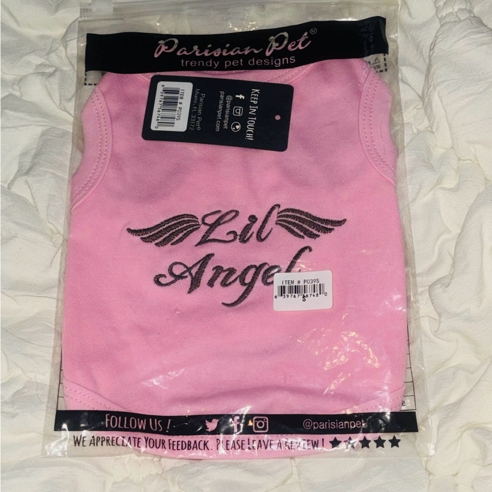 Lil Angel Pink Sleeveless Top for Your Doggie Parisian Pet Size Small